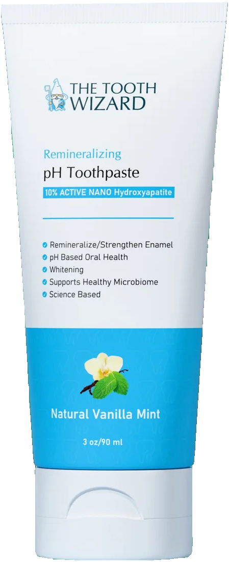 A tube of Tooth Wizard Vanilla Mint